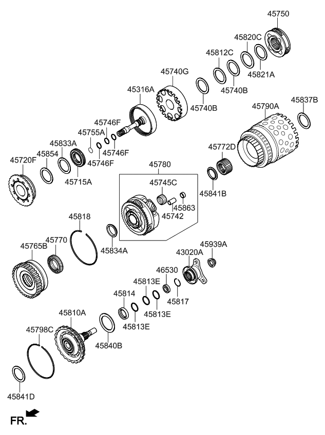 Kia 457504F001 Carr Assembly-Mid Planet