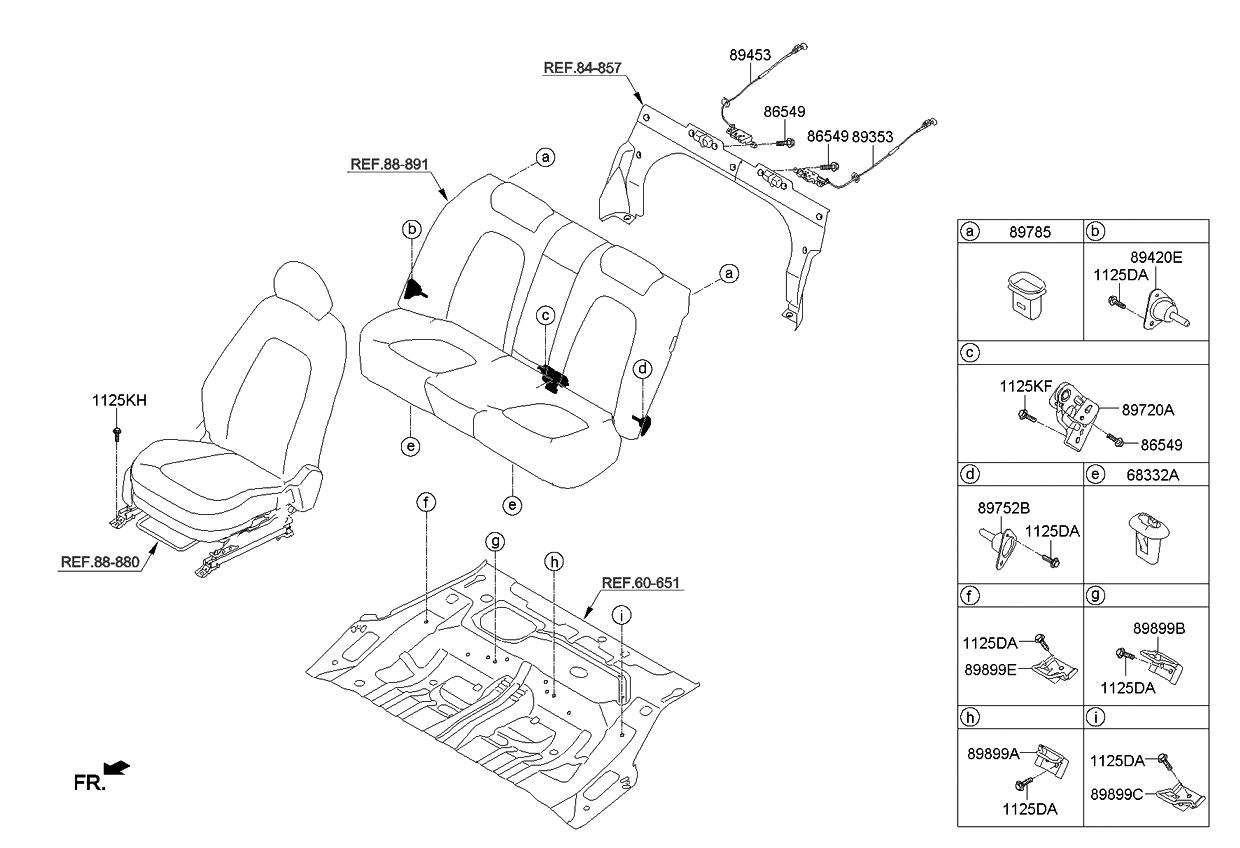 Kia 897522T000 Bracket Assembly-Rear Seat Ba 897522T000 Kia Bracket Assembly-Rear Seat Ba