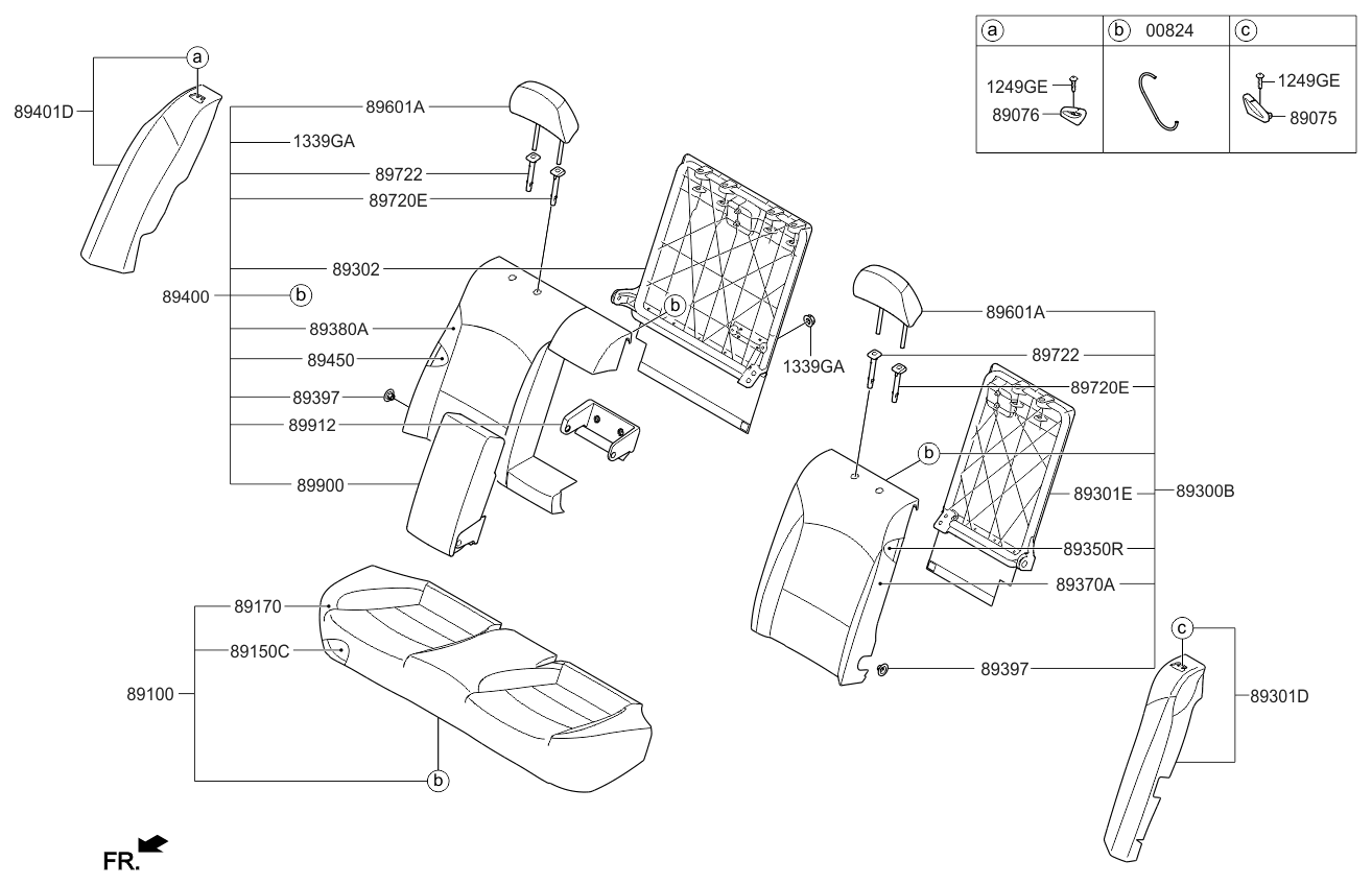 Kia 846652T010UP Cover-Rear Back ARMREST