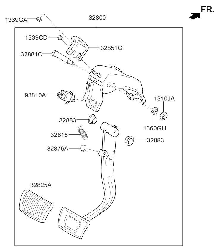 Kia 328002T700 Pedal Assembly-Brake & C