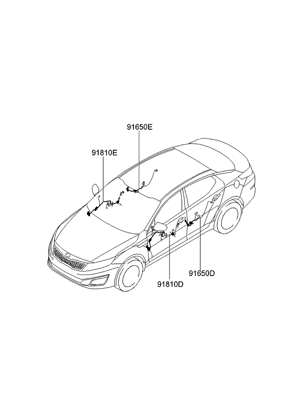 Kia 916552T010 Wiring Assembly-Rear Door LH