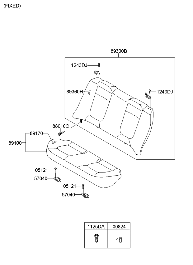 Kia 893012F650193 Back Assembly-Rear Seat