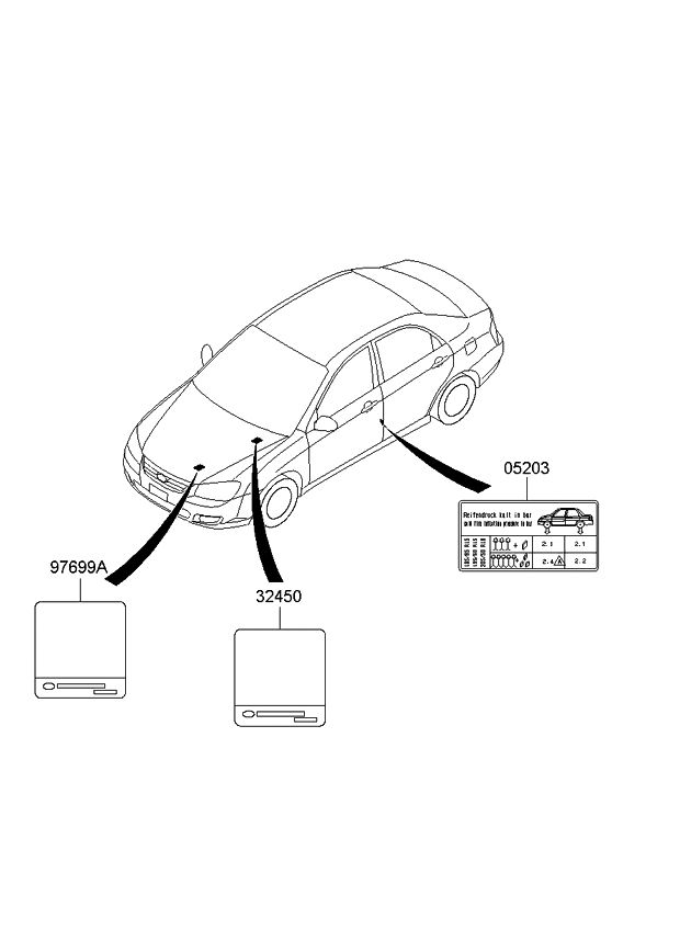 Kia 3245023374 Label-Emission