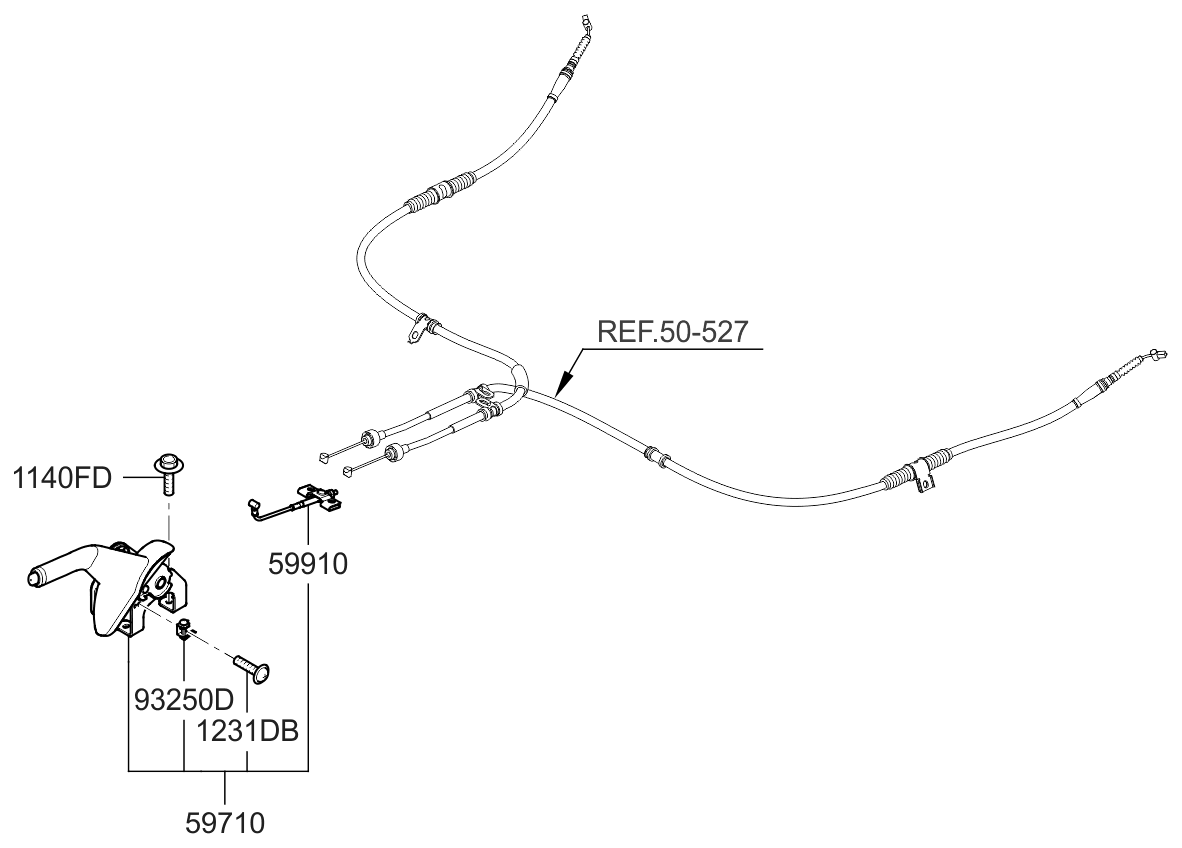 Kia 597102F05087 Lever Assembly-Parking Brake