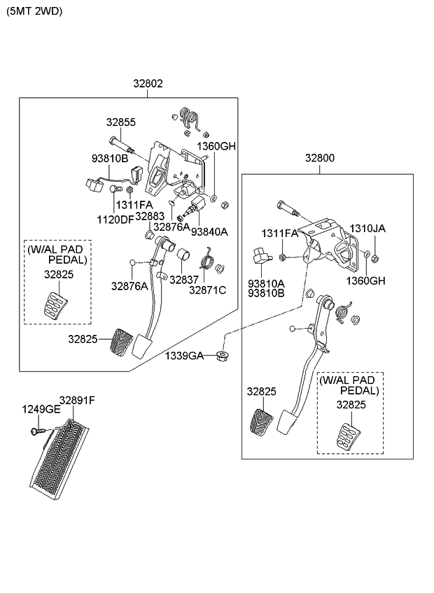 Kia 328912F00087 Foot Rest