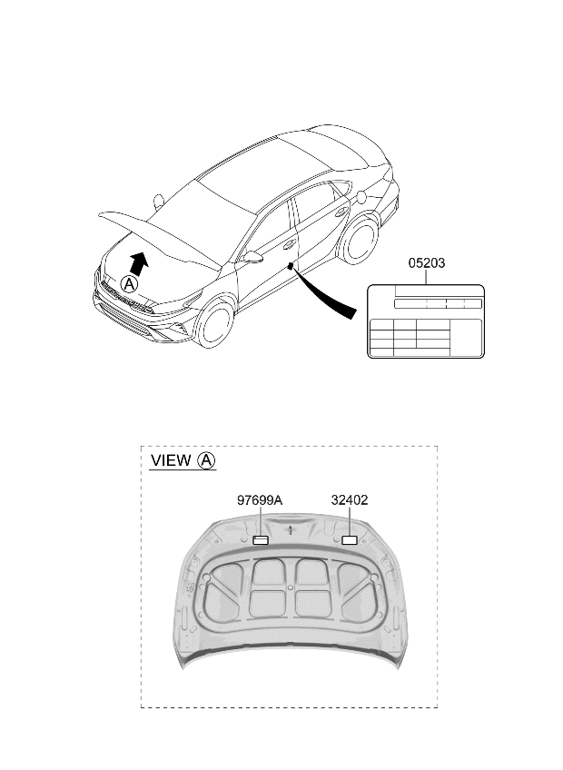 Kia 05203M7560 LABEL-TIRE PRESSURE