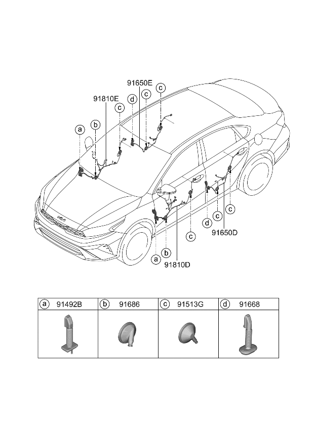 Kia 91605M7300 WIRING ASSY-FR DR(DR