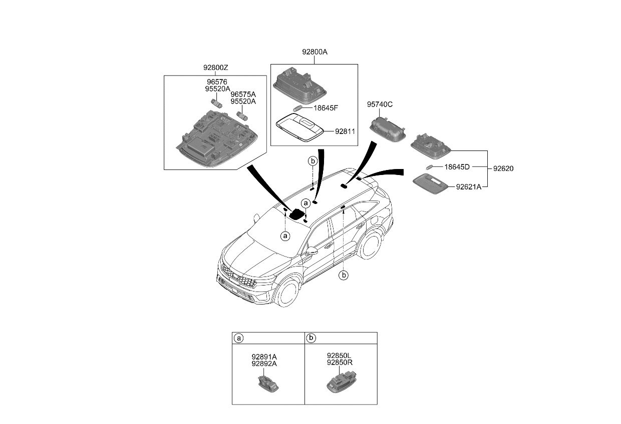 Kia 92800R5020GYT LAMP ASSY-OVERHEAD C