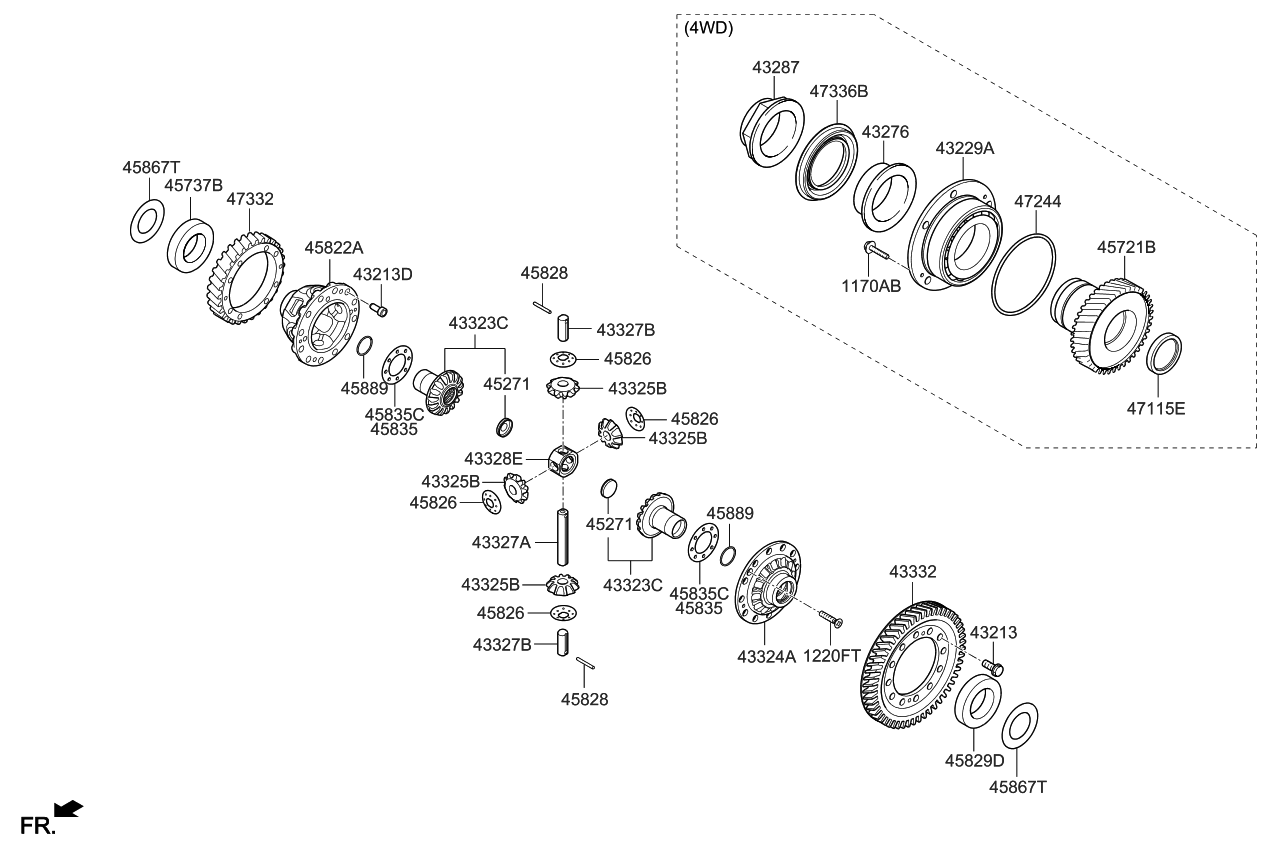 Kia 433322N010 GEAR-DIFFERENTIAL DR