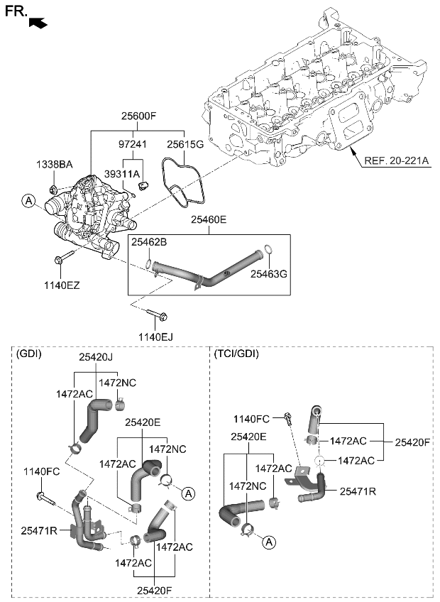 Kia 254772S001 HOSE ASSY-OIL COOLIN