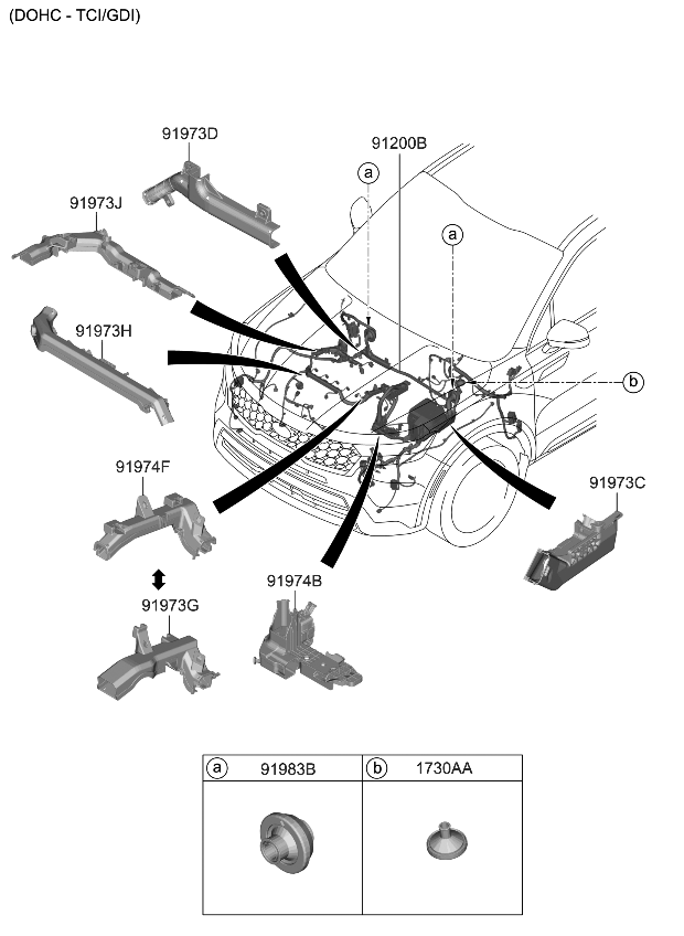 Kia 91200R5100 Wiring Assembly-FRT