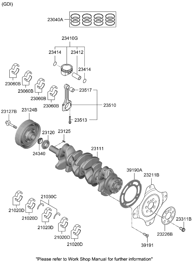 Kia 234122S000 Pin-Piston