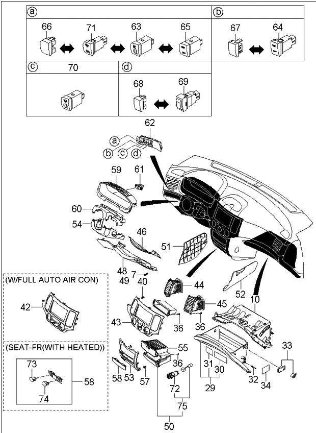 Kia 937502G110VA Switch Assembly-Esp