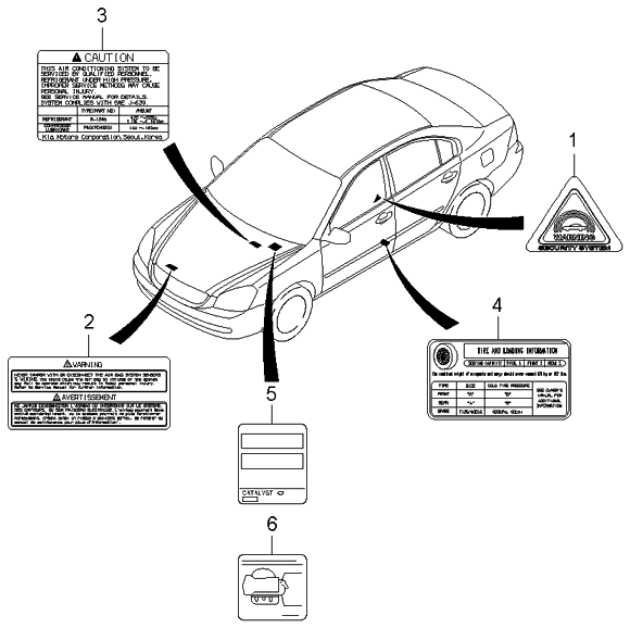 Kia 324513E101 Label-1