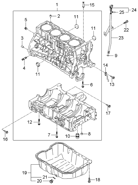 Kia 2110025F00 Block Assembly-Cylinder