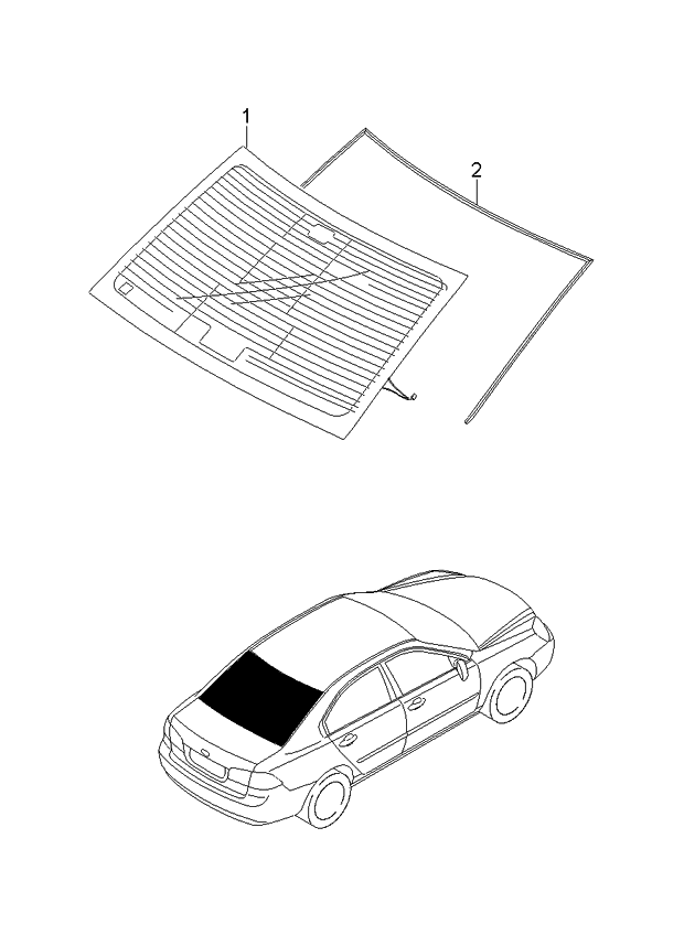 Kia 871102G130 Glass Assembly-Rear Window