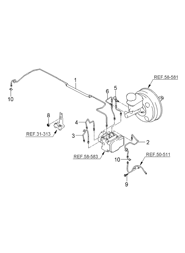 Kia 587122G100 Tube-Hydraulic Module To Connector