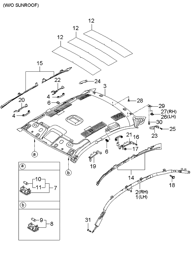 Kia 853002G460J7 Headlining Assembly