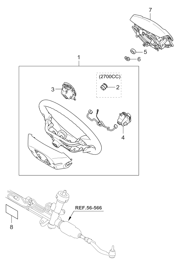 Kia 561102G630J6 Steering Wheel Body Assembly