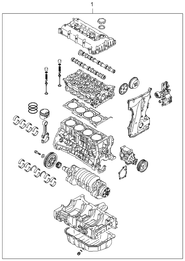 Kia 2110125R00 Engine Assembly-Sub