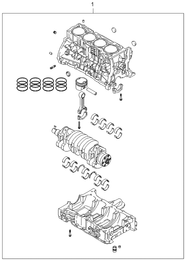 Kia 2110225J00 Engine Assembly-Short