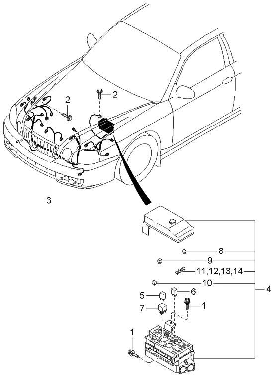 Kia 912603C180 Wiring Assembly-Engine