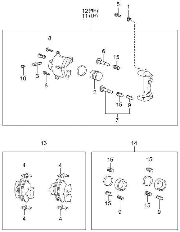 Kia 5810233A00 Seal Kit-Front Disc Brake