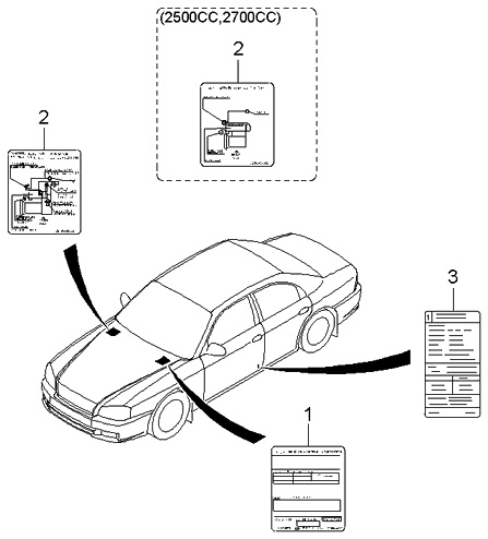 Kia 3245037855 Label-Caution