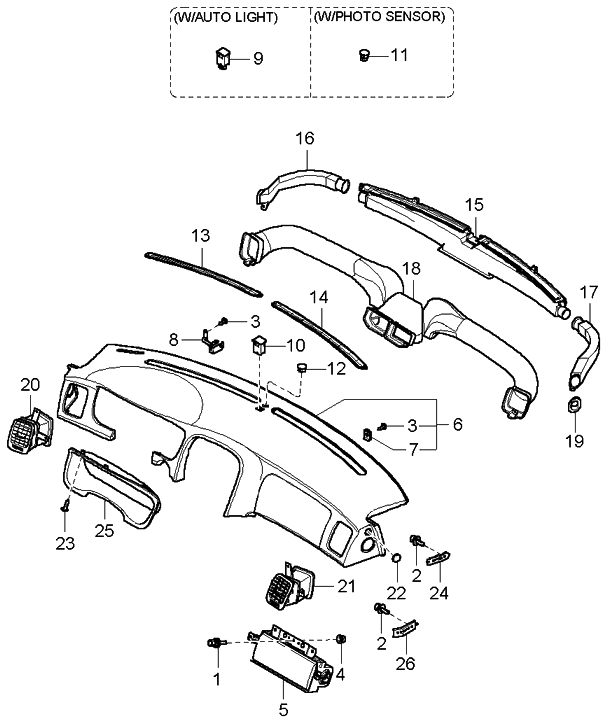 Kia 847103C065BT Pad-Instrument