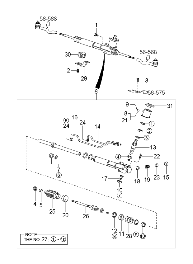 Kia 577903CA00 Seal Kit-Power Steer