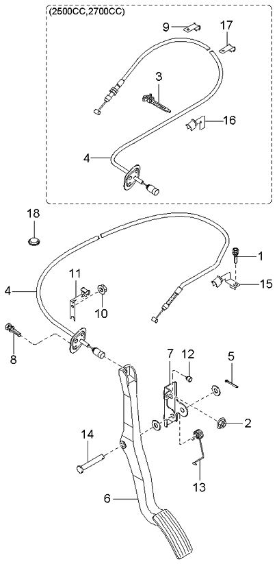 Kia 327952C500 Clamp-Accelerator Cable