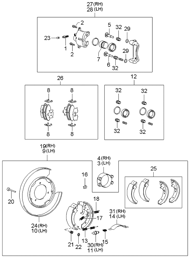 Kia 5830338A00 Seal Kit-Rear Disc Brake