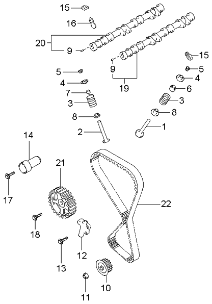 Kia 2222138000 Spring-Valve