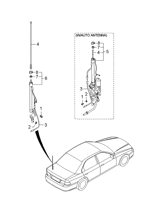 Kia 9623338500 Rod Antenna Rod Assembly