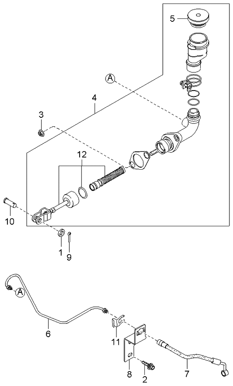 Kia 4161038120 Master CYLINDERINDER Assembly-Clutch