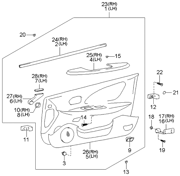 Kia 823013C193JB Panel Complete-Front Door Trim