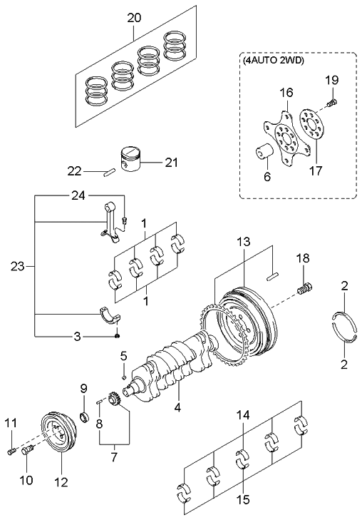 Kia 2351338000 Bolt-Connecting Rod