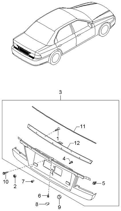 Kia 873723C010 Moulding-Upper Garnish