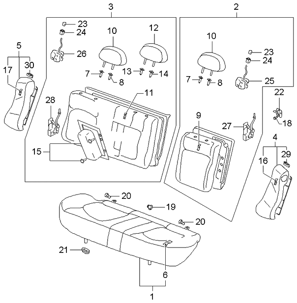 Kia 893603C332GJM Rear Seat Back Covering, Left