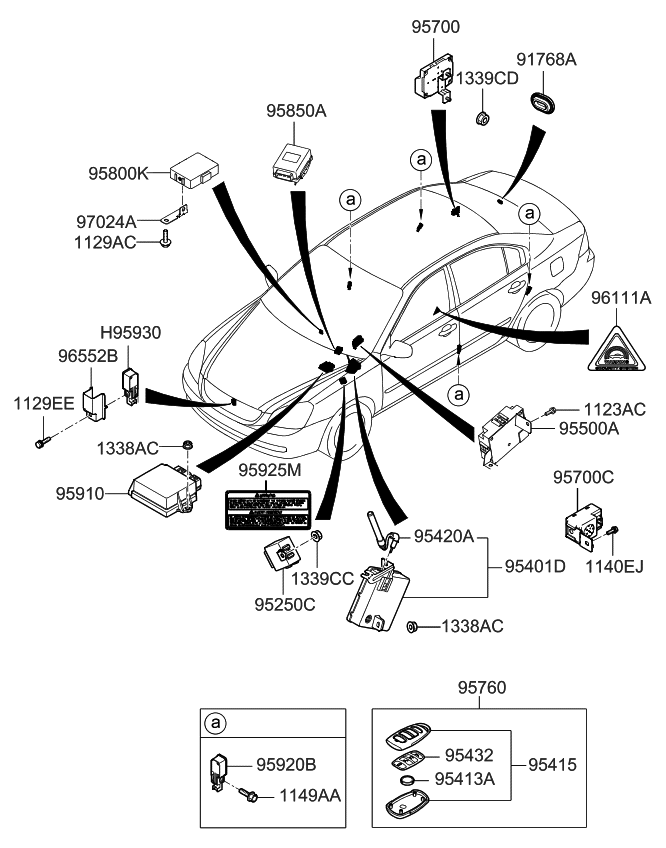 Kia 961112G000 Tag-Burglar Alarm