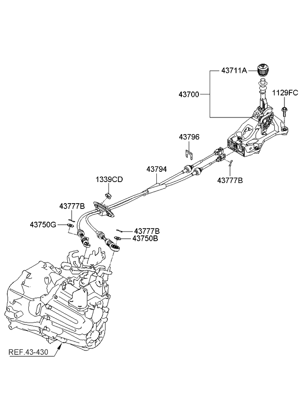 Kia 437002G010 Lever Assembly-Manual Transmission