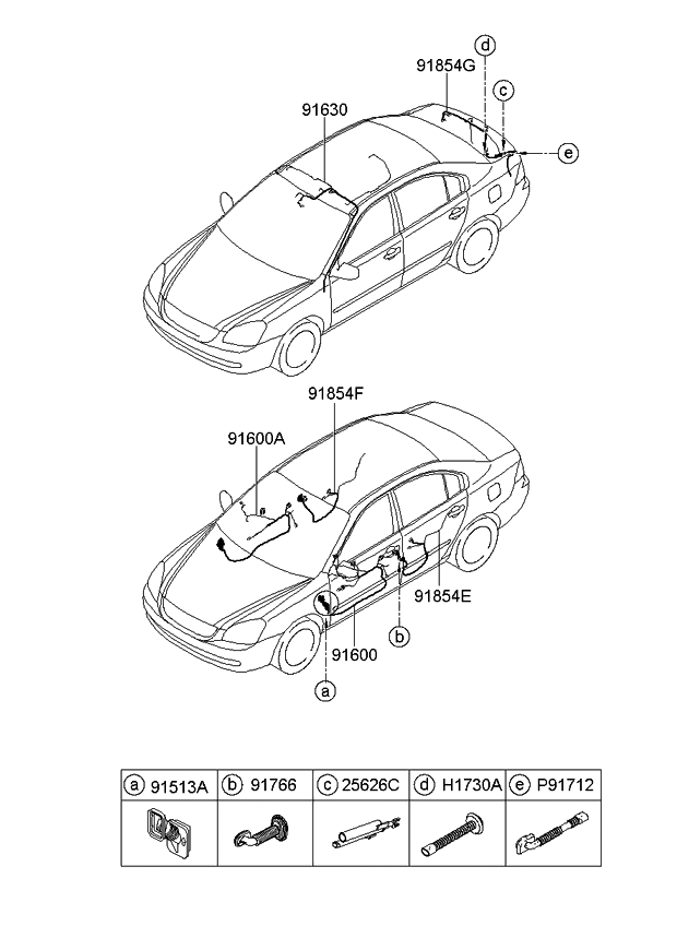 Kia 916102G111 Wiring Assembly-Front Door,As