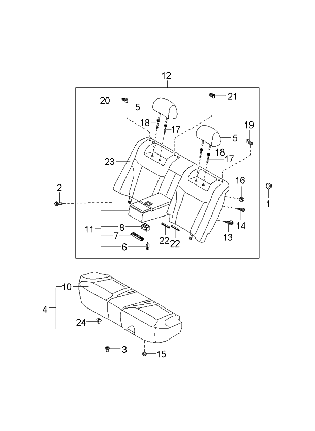 Kia 891003F101NF2 Cushion Assembly-Rear Seat