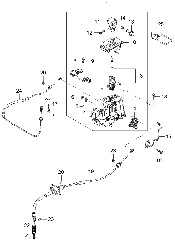 Kia 467903F060 Automatic Transmission Lever Shift Control Cable