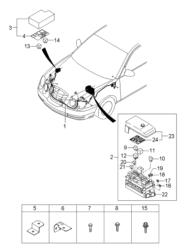 Kia 919553F020 Label-Engine Room Junction Box