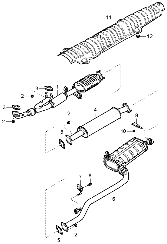 Kia 287003F040 Main Muffler Assembly