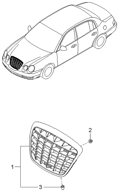 Kia 863563F310 Overslam-Radiator Grille