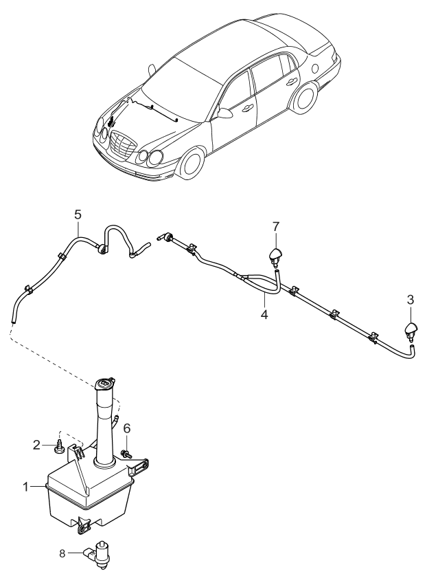 Kia 986503F000 Hose Assembly-Windshield Washer