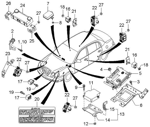 Kia 959203F200 Side Impact Sensor Assembly