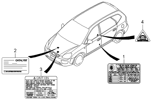 Kia 052031D550 Label-Tire Pressure